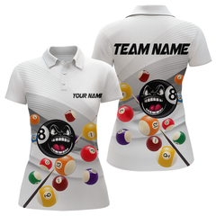 Maxcorners Personalized Billiard Jerseys Funny 8 Ball Pool Billiard For Men Team Polo & 1/4 Zip Shirt Billiard Gifts
