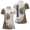 Maxcorners Personalized Leopard 8 Ball Billiard Shirts for Men Billiard Team Jersey Polo & 1/4 Zip Shirts MT1607