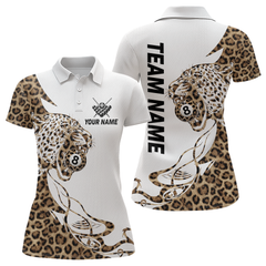 Maxcorners Personalized Leopard 8 Ball Billiard Shirts for Men Billiard Team Jersey Polo & 1/4 Zip Shirts MT1607