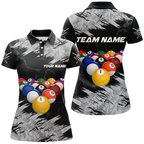 Maxcorners Personalized Billiard Shirt Billiard Jersey For Men Billiard Gifts For Men Team 8 Ball Pool Billiard Polo & 1/4 Zip