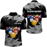Maxcorners Personalized Billiard Shirt Billiard Jersey For Men Billiard Gifts For Men Team 8 Ball Pool Billiard Polo & 1/4 Zip