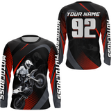 Maxcorners Custom Red Motocross Shirts Racing Jersey UPF30+ Dirt Bike Jersey Kid Men Women LM2809