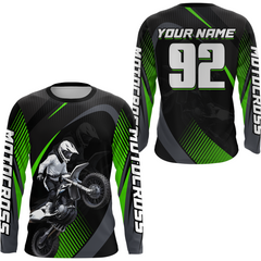Maxcorners Custom Green Motocross Shirts Racing Jersey Dirt Bike Jersey Kid Men Women LM2809