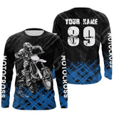 Maxcorners Blue Custom Dirt Bike Jersey Motocross Jersey Upf30+ Motocross Shirts LM2809