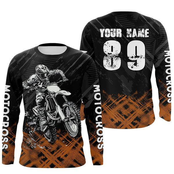 Maxcorners Orange Custom Dirt Bike Jersey Motocross Jersey Upf30+ Motocross Shirt LM2809