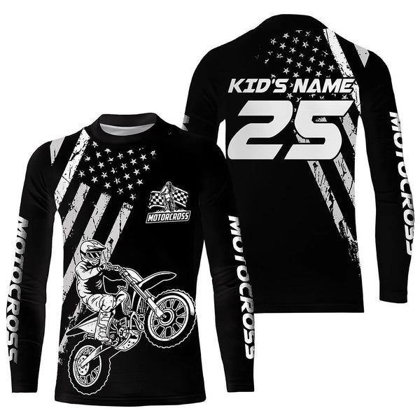 Maxcorners Custom Dirt Bike Jersey Patriotic Motocross Jersey Upf30+ Mens Women Motocross Shirt| MT2709
