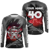 Maxcorners Adult&Kid Red Skull Custom Dirt Bike Jersey Motocross Jersey Upf30+ Motocross Shirt| LM2809