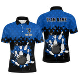 Maxcorners Blue Bowling Jersey Men And Women Custom Bowling Shirts Unisex Polo Bowling Team Shirt