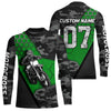 Maxcorners Green Motocross Jersey Upf30+ Custom Dirt Bike Jersey Mens Women Off-Road Jersey Adult&Kid MT2809
