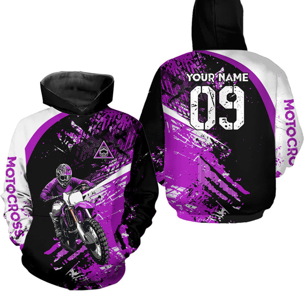 Maxcorners Adult&Kid Custom Motocross Jersey Purple UPF30+ MX Racing Biker Off-road Dirt Bike Racewear| MT2809