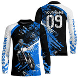 Maxcorners Adult&Kid Custom Motocross Jersey Blue UPF30+ MX Racing Biker Off-road Dirt Bike Racewear| MT2809