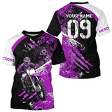 Maxcorners Adult&Kid Custom Motocross Jersey Purple UPF30+ MX Racing Biker Off-road Dirt Bike Racewear| MT2809