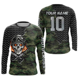 Maxcorners Custom Camo Skull Bike Jersey Motocross Jersey Upf30+ Motocross Shirt| LM2809