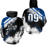 Maxcorners Adult  blue custom dirt bike jersey Motocross jersey upf30+ mens women Motocross Shirt| MT2709