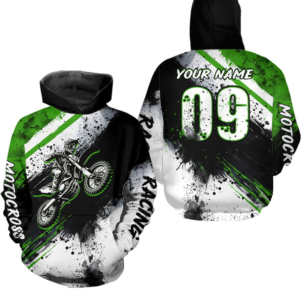 Maxcorners Adult green custom dirt bike jersey Motocross jersey upf30+ mens women Motocross Shirt| MT2709