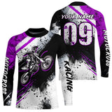 Maxcorners Adult purple custom dirt bike jersey Motocross jersey upf30+ mens women Motocross Shirt| MT2709