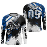 Maxcorners Adult  blue custom dirt bike jersey Motocross jersey upf30+ mens women Motocross Shirt| MT2709