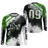 Maxcorners Adult green custom dirt bike jersey Motocross jersey upf30+ mens women Motocross Shirt| MT2709