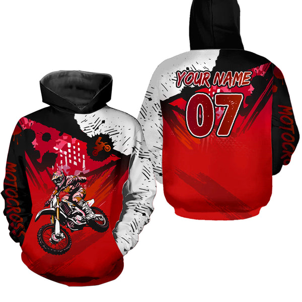 Maxcorners Custom Motocross Jersey Red Dirt Bike Clothes Upf30+ Mens Women Motorcycle Jersey| MT2709