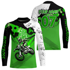 Maxcorners Custom Motocross Jersey Green Dirt Bike Clothes Upf30+ Mens Women Motorcycle Jersey| MT2709