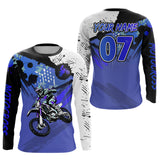 Maxcorners Custom Motocross Jersey Blue Dirt Bike Clothes Upf30+ Mens Women Motorcycle Jersey| MT2709