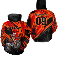 Maxcorners Custom Dirt Bike Jersey Orange Motocross Jersey Upf30+ Mens Women Extreme Racing Shirt| MT2809