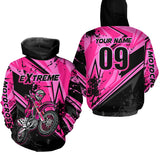 Maxcorners Custom Dirt Bike Jersey Pink Motocross Jersey Upf30+ Mens Women Extreme Racing Shirt| MT2809