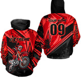 Maxcorners Custom Dirt Bike Jersey Red Motocross Jersey Upf30+ Mens Women Extreme Racing Shirt| MT2809