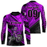 Maxcorners Custom Dirt Bike Jersey Purple Motocross Jersey Upf30+ Mens Women Extreme Racing Shirt| MT2809