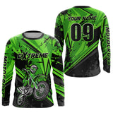 Maxcorners Dirt Bike Jersey Green Motocross Jersey Upf30+ Mens Women Extreme Racing Shirt LM2809