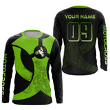 Maxcorners Custom Green Dirt Bike Jersey Motocross Jersey Upf30+ Mens Women Off-Road Shirt| LM2809