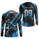 Maxcorners Custom Blue Dirt Bike Jersey Motocross Shirt Upf30+ Motocross Shirt LM2809