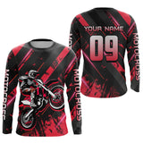 Maxcorners Custom Red Dirt Bike Jersey Motocross Shirt Upf30+ Motocross Shirt| LM2809