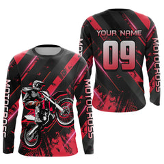 Maxcorners Custom Red Dirt Bike Jersey Motocross Shirt Upf30+ Motocross Shirt| LM2809