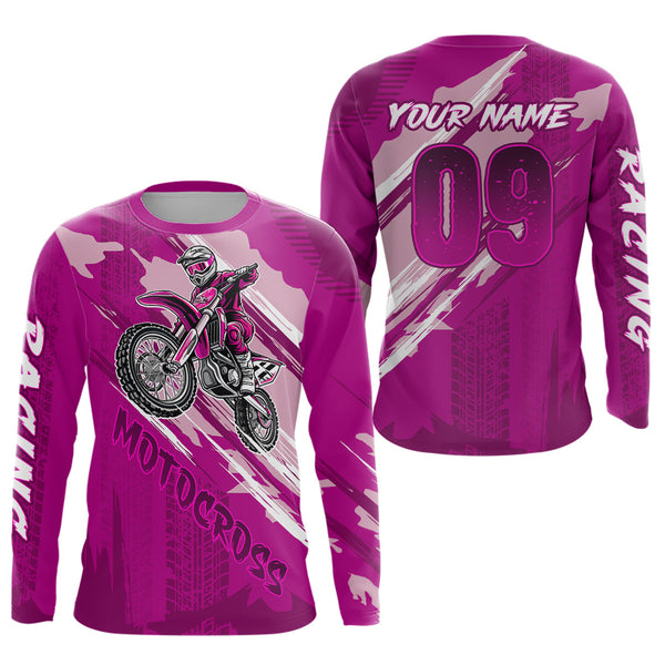 Maxcorners Adult&Kid Custom Motocross Jersey UPF30+ MX Racing Biker Off-road Dirt Bike Racewear| LM2809
