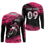 Maxcorners Pink Custom Dirt Bike Jersey Motocross Jersey Motocross Shirts LM2809