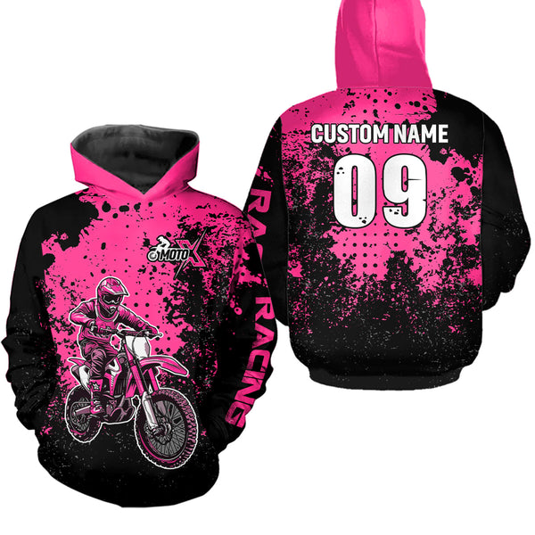 Maxcorners Custom Pink Motocross Jersey for Men Women Upf30+ Dirt Bike Shirt Motorcycle Jersey| MT2709