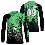 Maxcorners Custom Green Motocross Jersey for Men Women Upf30+ Dirt Bike Shirt Motorcycle Jersey| MT2709