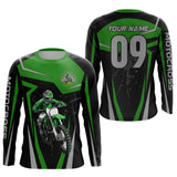 Maxcorners Green Custom Dirt Bike Jersey Motocross Jersey Motocross 3D Shirts LM2809