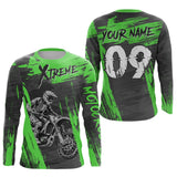 Maxcorners Green Custom Dirt Bike Jersey Extreme Motocross Shirt Mens Women LM2809
