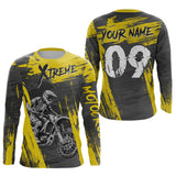 Maxcorners Yellow Custom Dirt Bike Jersey Extreme Motocross Shirt Mens Women LM2809