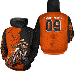 Maxcorners Custom Dirt Bike Jersey Orange Motocross Jersey Upf30+ Mens Women Motocross Shirt| MT2809