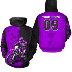 Maxcorners Custom Dirt Bike Jersey Purple Motocross Jersey Upf30+ Mens Women Motocross Shirt| MT2809