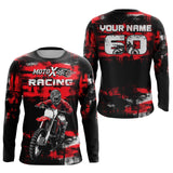 Maxcorners Adult&Kid Red Custom Dirt Bike Jersey Motocross Jersey Upf30+ Mens Women Motocross Shirt| LM2809
