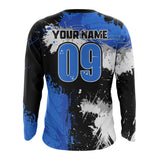 Maxcorners Adult&Kid Blue Custom Motocross Jersey UPF30+ MX Racing Dirt Bike Racewear| MT2809