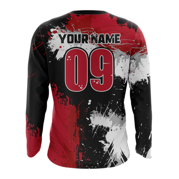 Maxcorners Adult&Kid Red Custom Motocross Jersey UPF30+ MX Racing Dirt Bike Racewear| MT2809