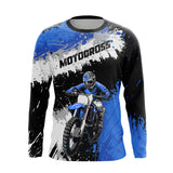 Maxcorners Adult&Kid Blue Custom Motocross Jersey UPF30+ MX Racing Dirt Bike Racewear| MT2809