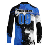 Maxcorners Adult&Kid Blue Custom Motocross Jersey UPF30+ MX Racing Dirt Bike Racewear| MT2809