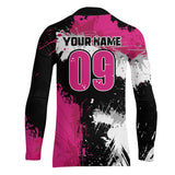Maxcorners Adult&Kid Pink Custom Motocross Jersey UPF30+ MX Racing Dirt Bike Racewear| MT2809