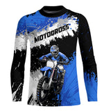 Maxcorners Adult&Kid Blue Custom Motocross Jersey UPF30+ MX Racing Dirt Bike Racewear| MT2809